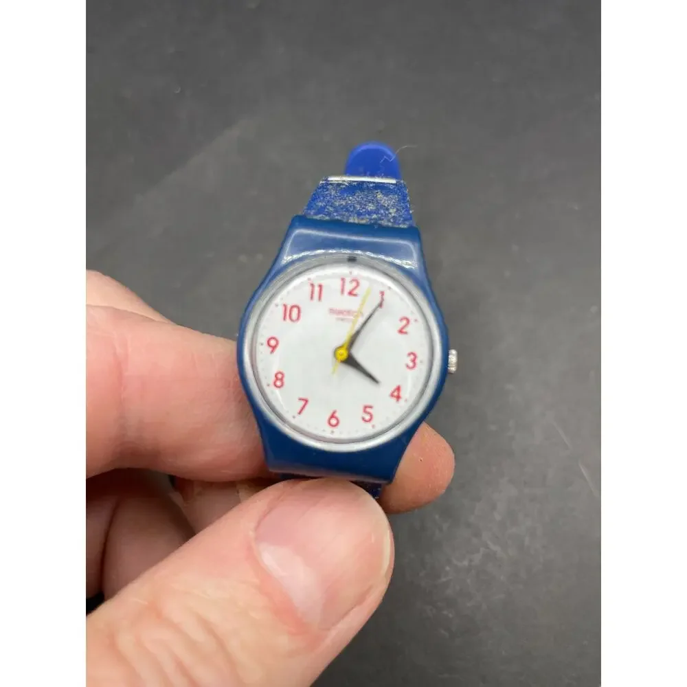 Vintage Swiss Matelot Blue Silicone Strap Women's Watch 26mm LN149 White Dial